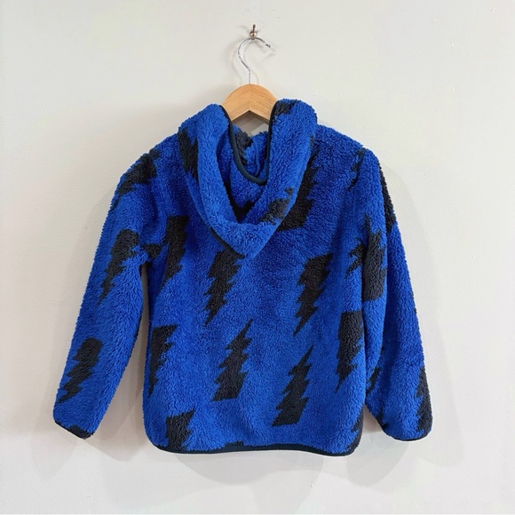 Hanna Andersson Kids Lightning Bolt Fleece Hoodie Blue Cozy Kidcore - Picture 6 of 6